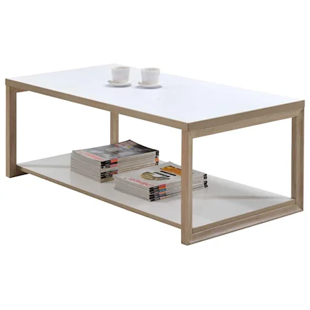 Contemporary 1 Shelf Cocktail Table with Laminate Tops